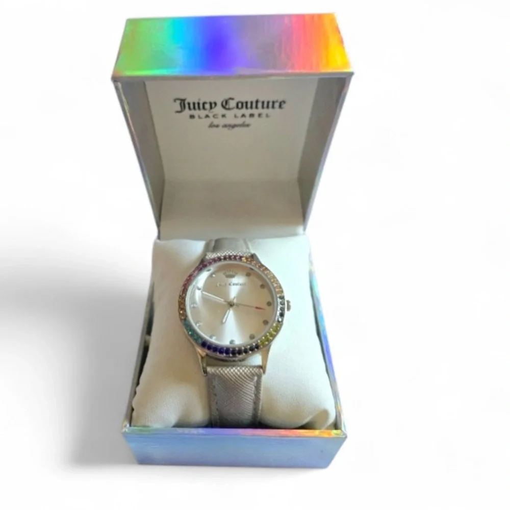 Juicy Couture Watch with Multicolor Crystal Bezel Silver NIB (MSRP $95)